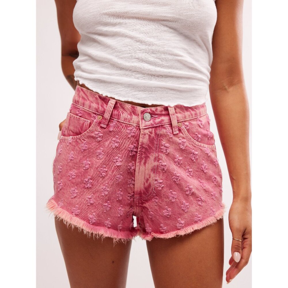 FREE PEOPLE Mixed Emotions Hi Lo Shorts / Dragonfruit Sorbet